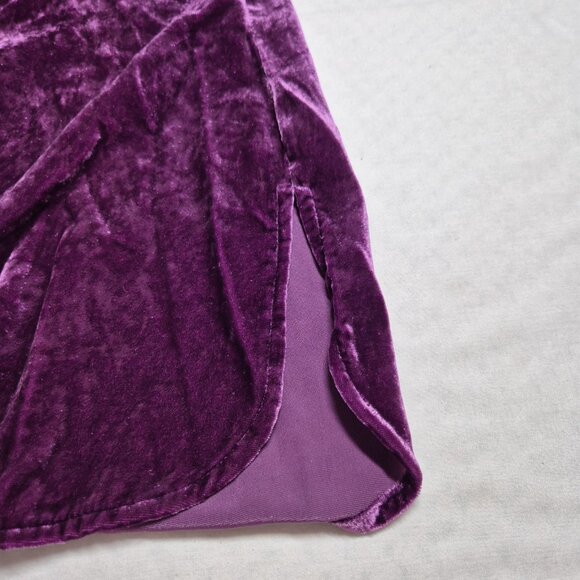 John Mark Women's Shirt Size PM Velvet Long Sleeve Button Tunic Eggplant (27) - Picture 9 of 14